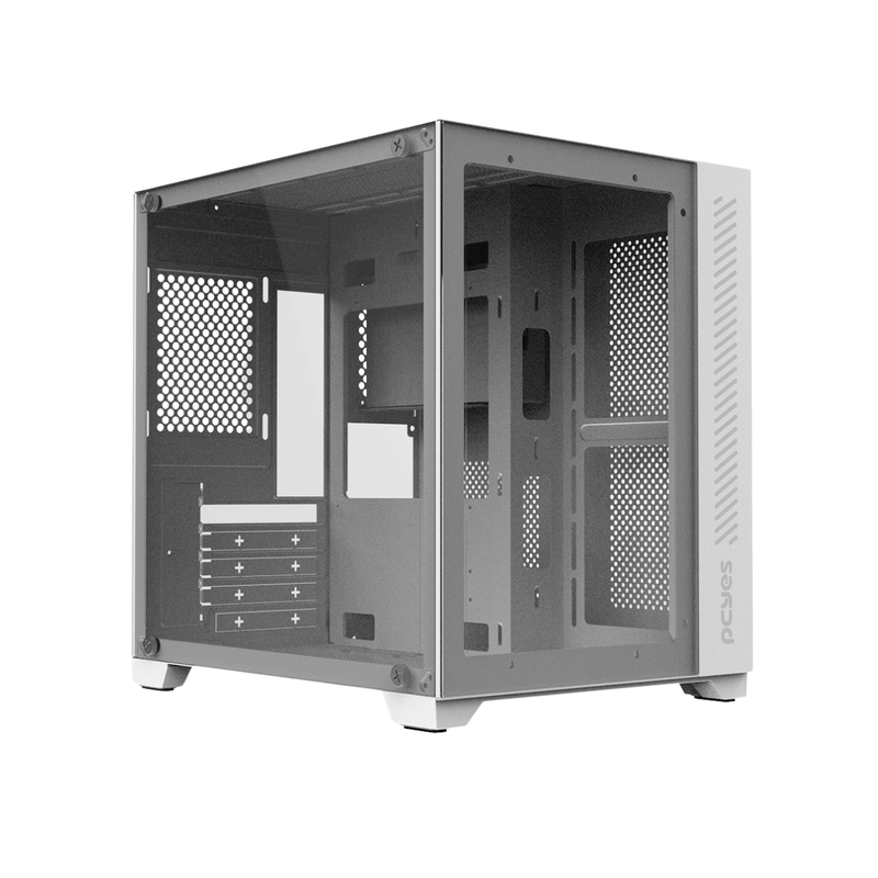 gabinete gamer forcefield white ghost frontal e lateral em vidro pcyes gffwgp2